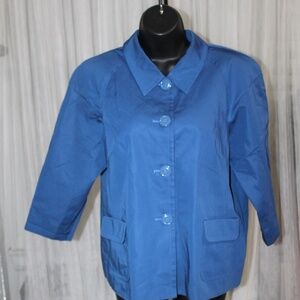 Talbots Petite Blue Cotton Jacket. Sz. 16P